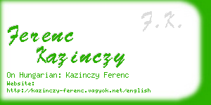 ferenc kazinczy business card